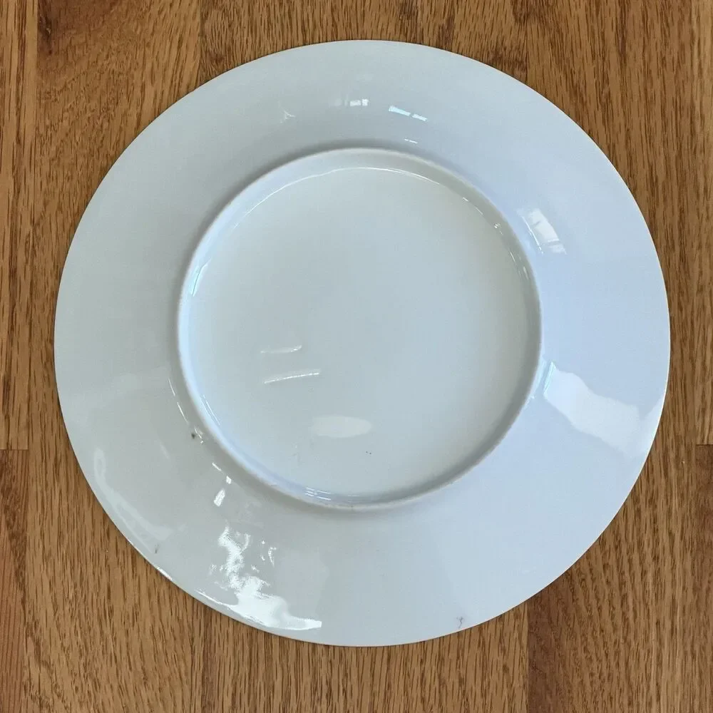 Set Of 4 Vintage Hand Painted ORCHID Plates Gold Border Porcelain 8 1/4”